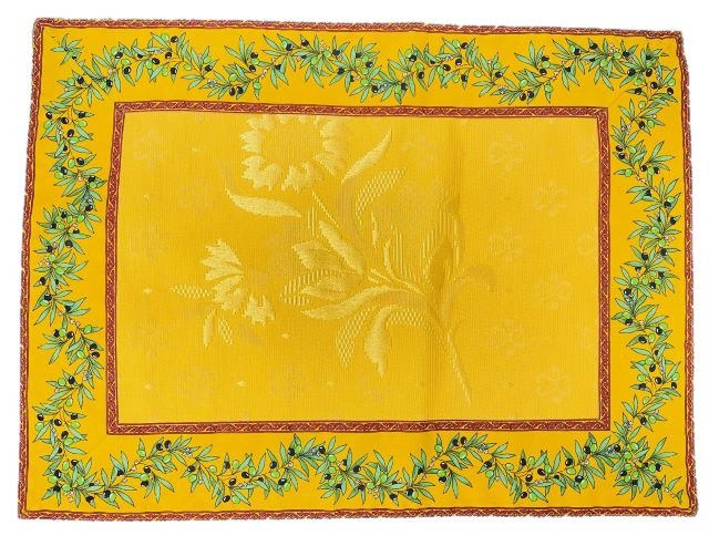 Provence Jacquard tea mat (Olivette yellow - Delft yellow)